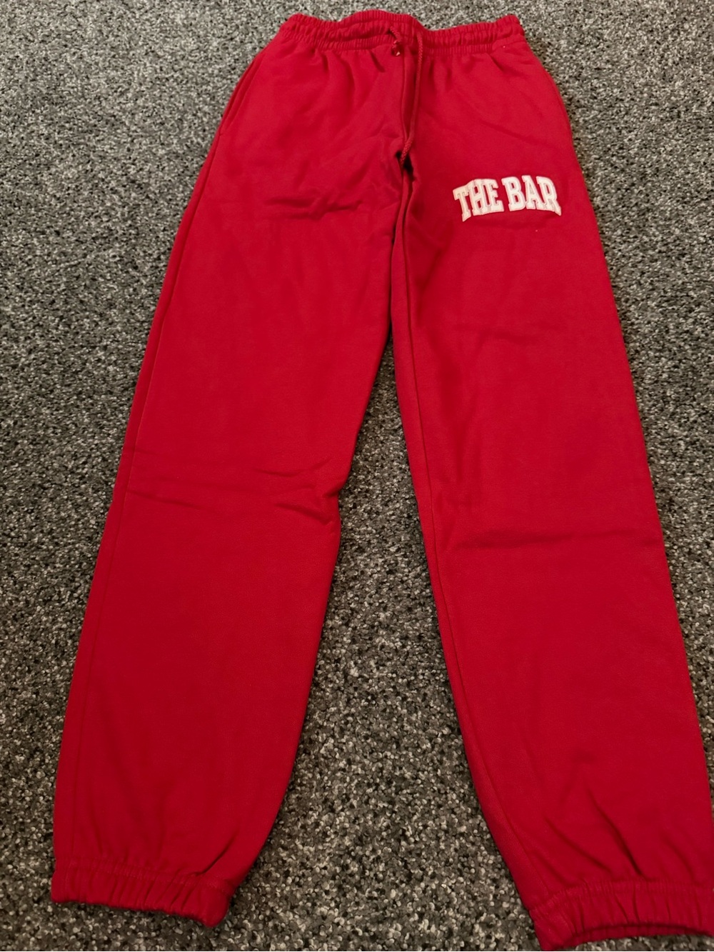 The Bar Red Track Pants with White Logo